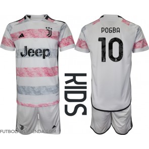 Juventus Paul Pogba #10 Segunda Equipación Niños 2023-24 Manga Corta (+ Pantalones cortos)